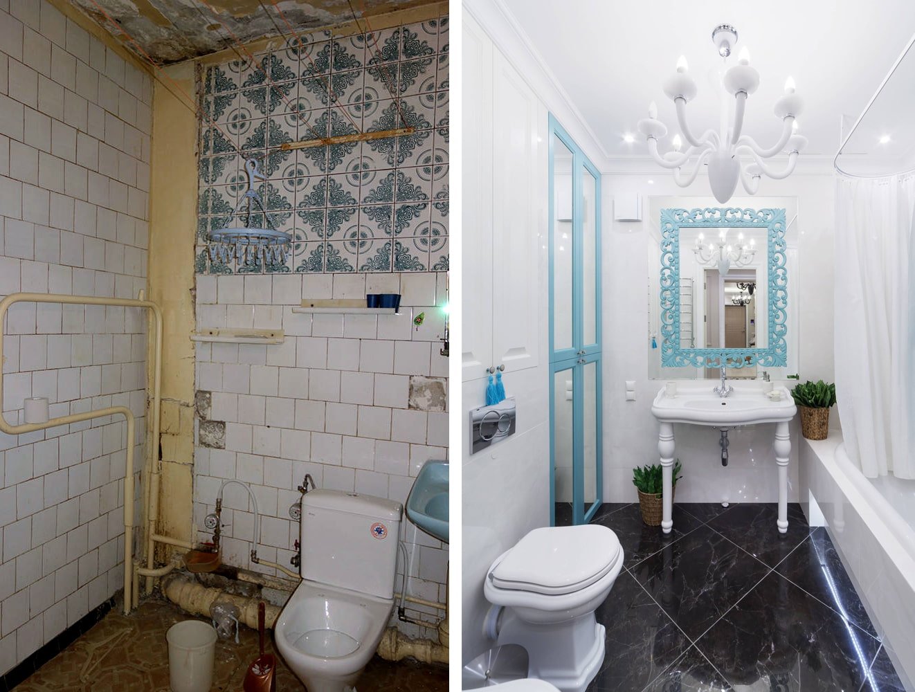 10 Beispiele für Badezimmerrenovierungen mit Vorher-Nachher-Fotos