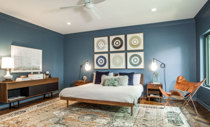 Blaue Wände im Schlafzimmer