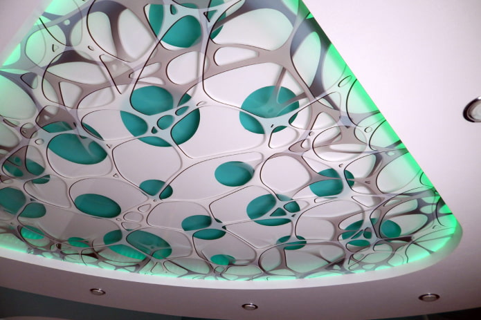 Gespannter Stoff mit 3D-Perforation