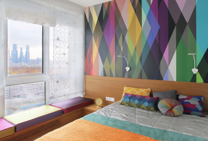 transparente Raffgardinen im Schlafzimmer