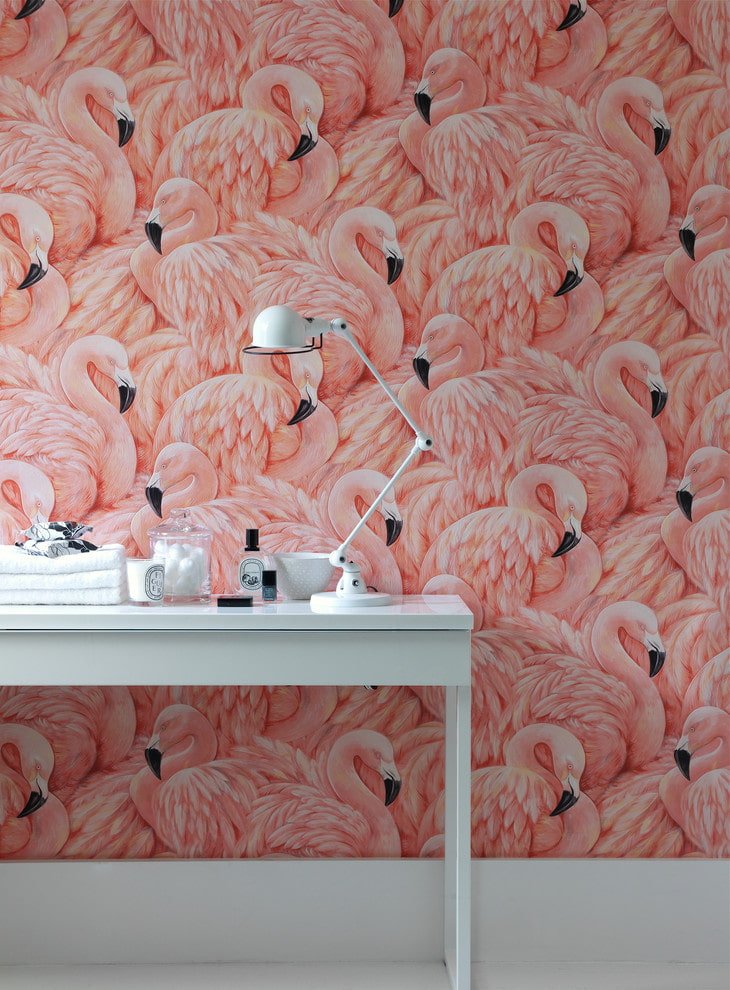 Tapete mit Flamingo