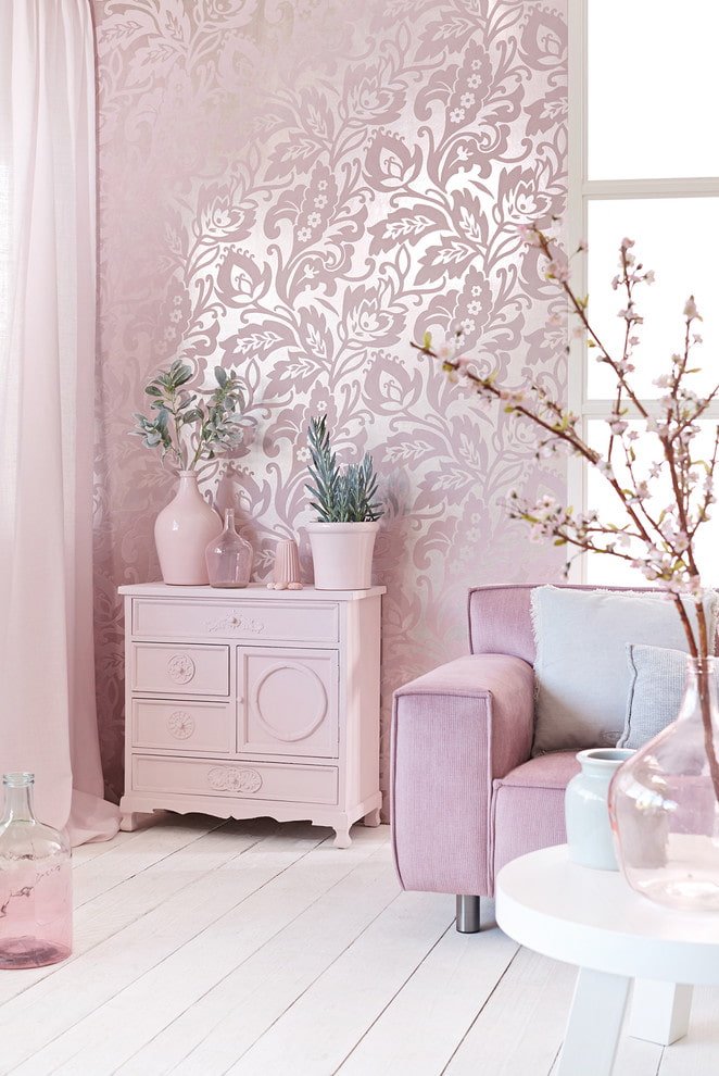 silber-rosa Tapete