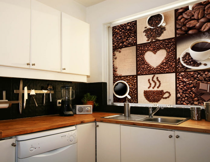 Rollo mit Kaffeedesign
