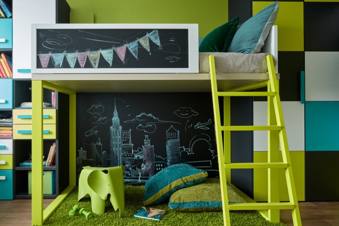 Hellgrün und Türkis im Kinderzimmer