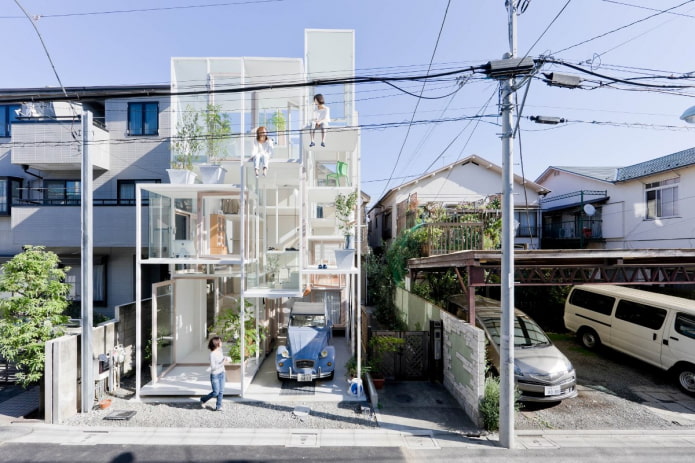 transparentes Haus in Tokio, Ansicht von außen
