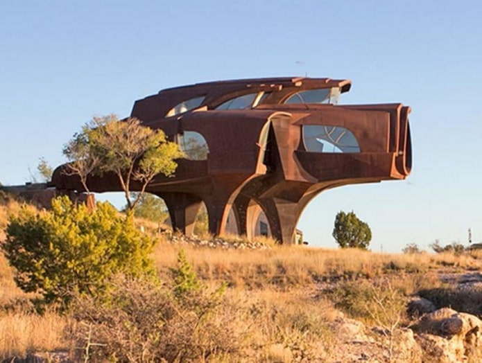 Stahlhaus in Texas, Ansicht von außen