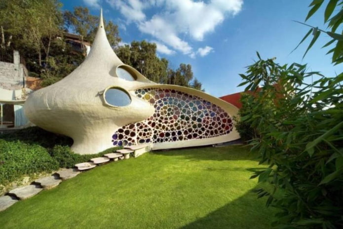 Nautilus-Haus in Mexiko, Ansicht von außen