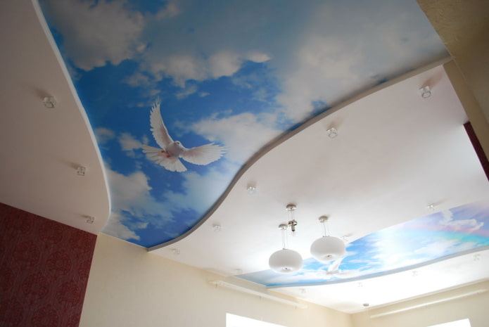 Satin-Spanndecke mit Fotodruck