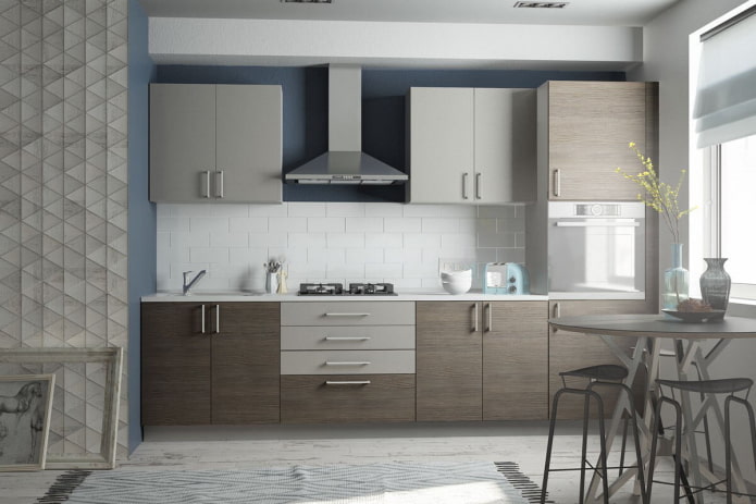 Kücheninterieur in Graubrauntönen