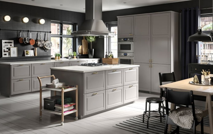 Kücheninterieur in Monochrom