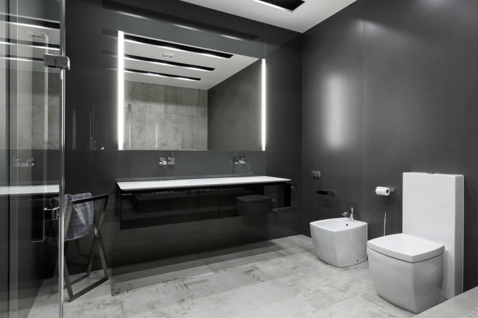 Badezimmerdesign in Grautönen