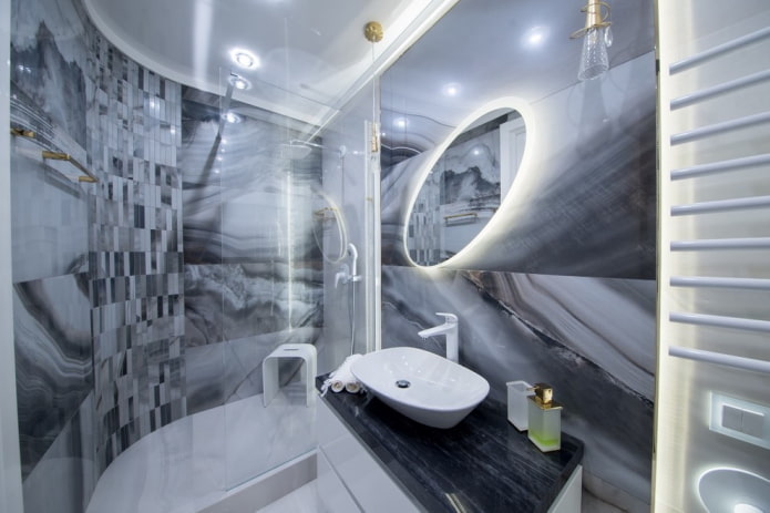 Graues Badezimmerdesign
