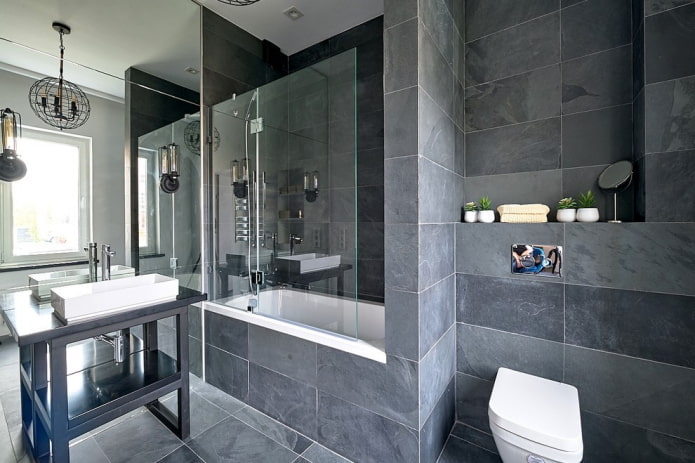 Graues Badezimmerdesign