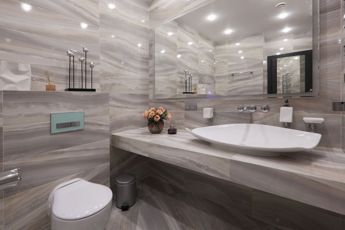 Toilettendesign in Grautönen