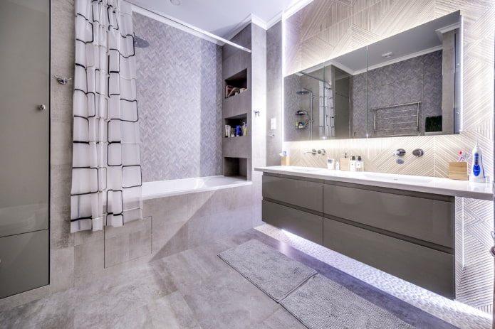 Badezimmerdesign in Grautönen