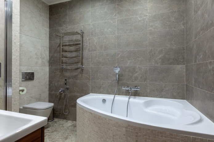 Badezimmerdesign in Grautönen