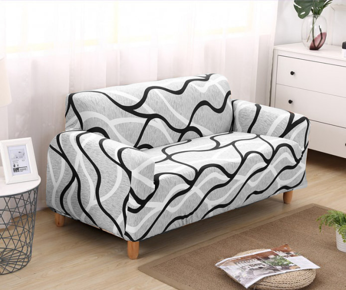 abstrakte Zeichnung auf einem Sofa