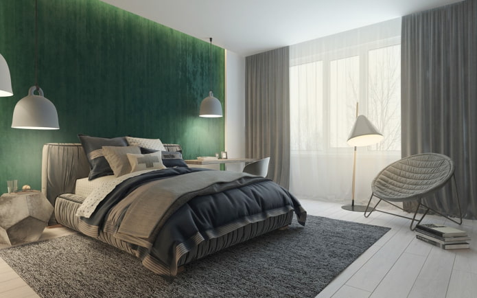 Innenarchitektur in Graugrüntönen