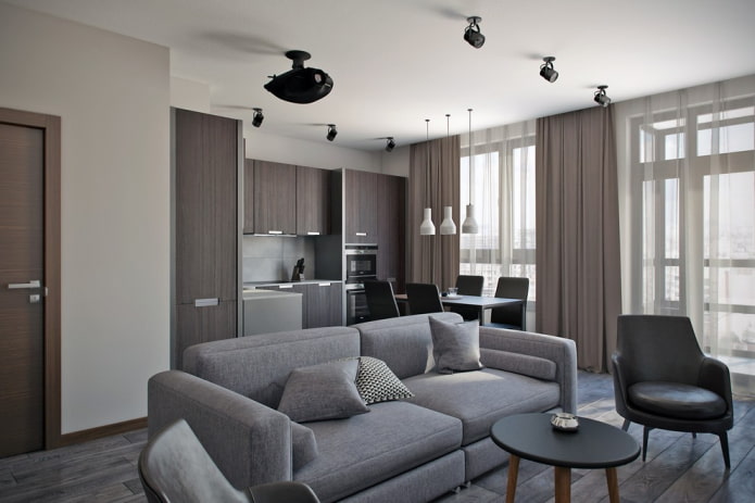 Innenarchitektur in Graubrauntönen