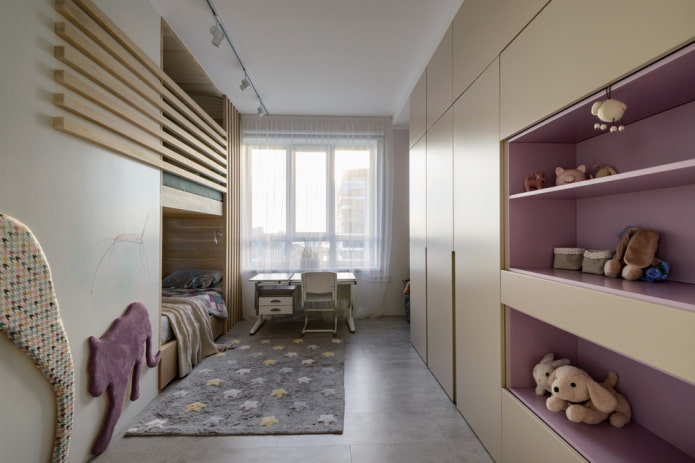 Ganzwand-Kleiderschrank im Kinderzimmer