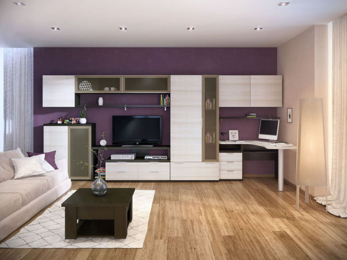 Schrank mit Computertisch im Inneren des Flurs