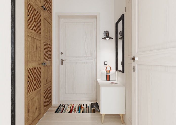 Garderobe im Flur-Interieur im skandinavischen Stil