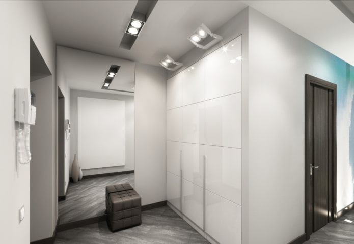 Garderobe im Inneren des Flurs im Stil des Minimalismus