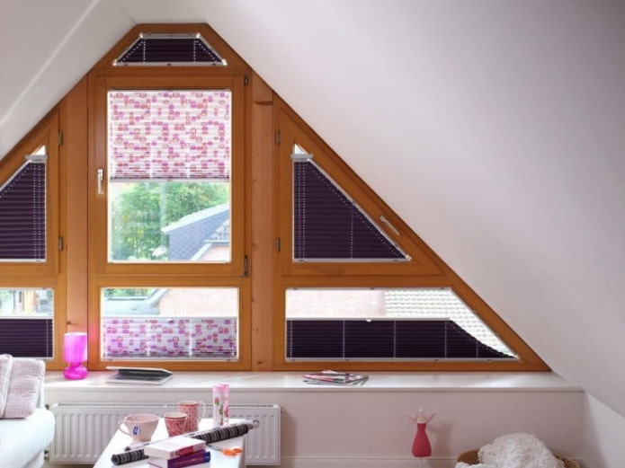 Trapezfenster mit Plissee