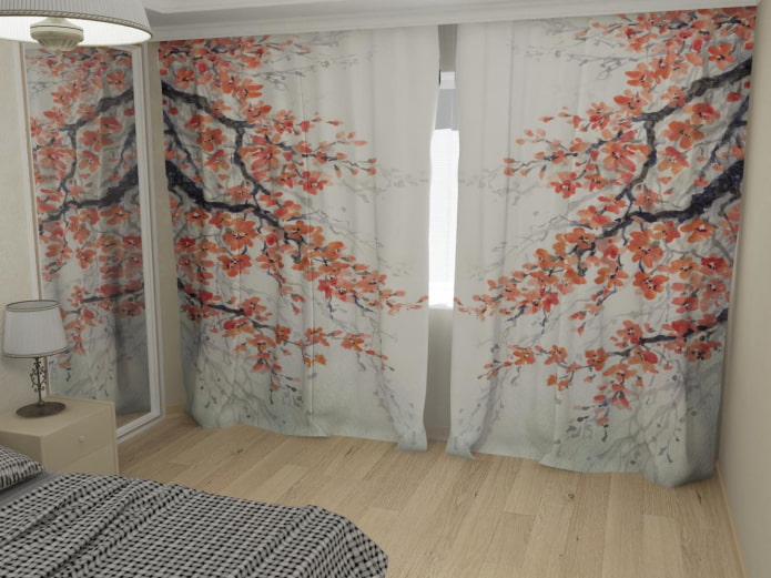 Vorhänge mit Sakura