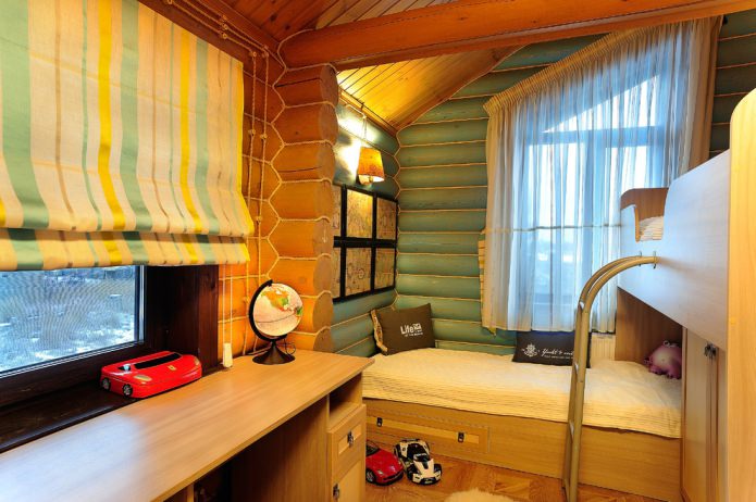 Kinderzimmer in einem Holzhaus