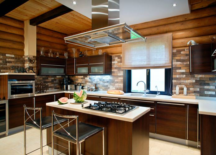 Moderner Stil in einem Holzhaus