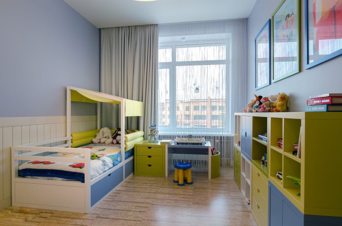 Kombinierte Vorhänge im Kinderzimmer