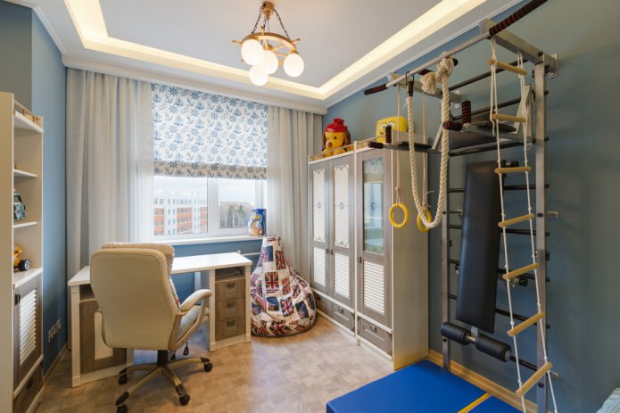 Marineblaue Vorhänge für ein Kinderzimmer