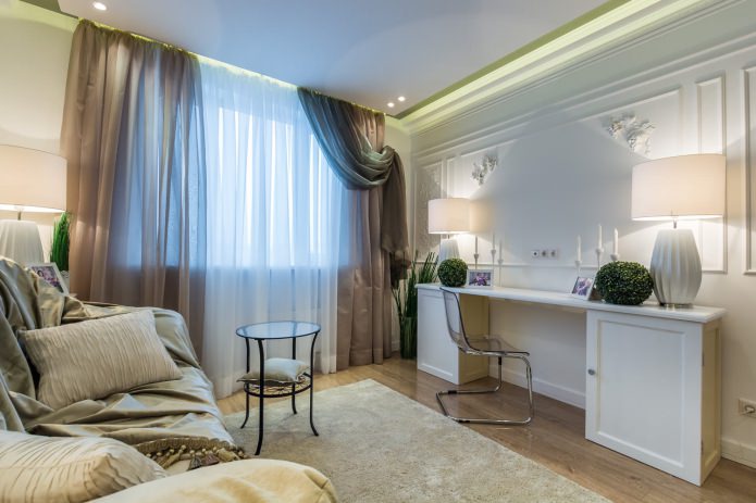 Tüllvorhänge im Wohnzimmer