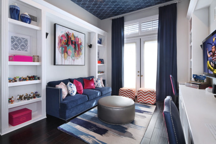 blaues Sofa