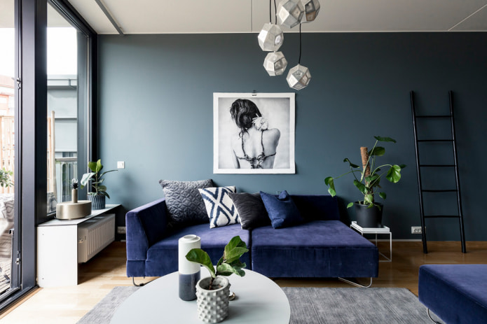 blaues Sofa