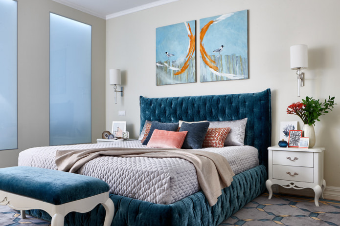 blaues Bett