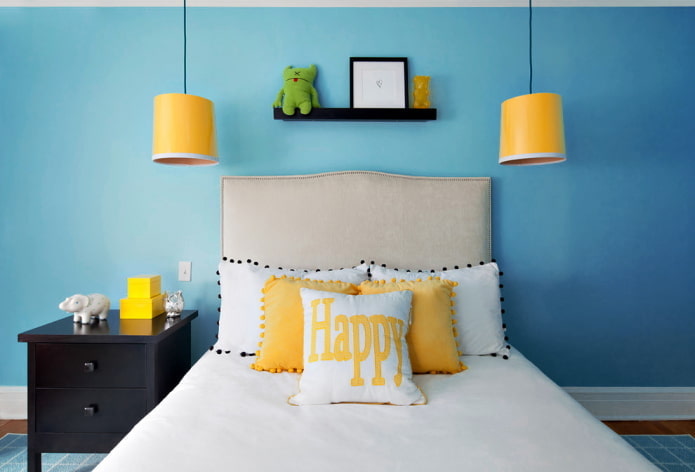 Blau-gelbes Interieur