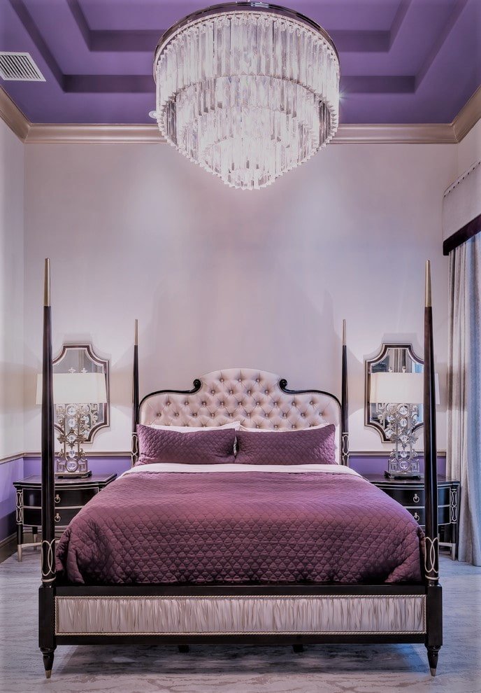 Gipskarton Zweistöckige Decke violette Decke 