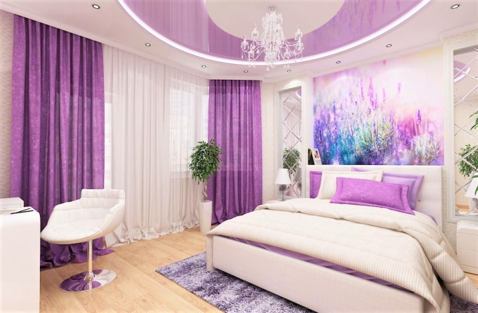 Lila runde Spannstruktur Decke