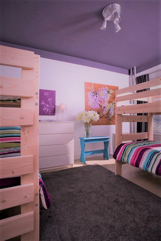 matte Decke in Fliederton
