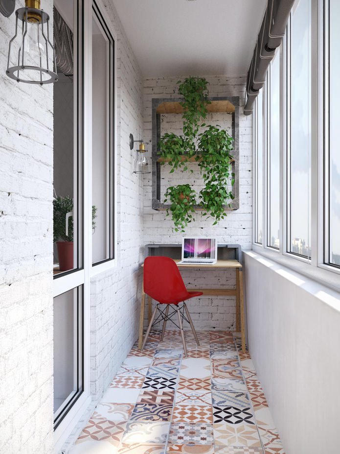 Büro auf der Loggia