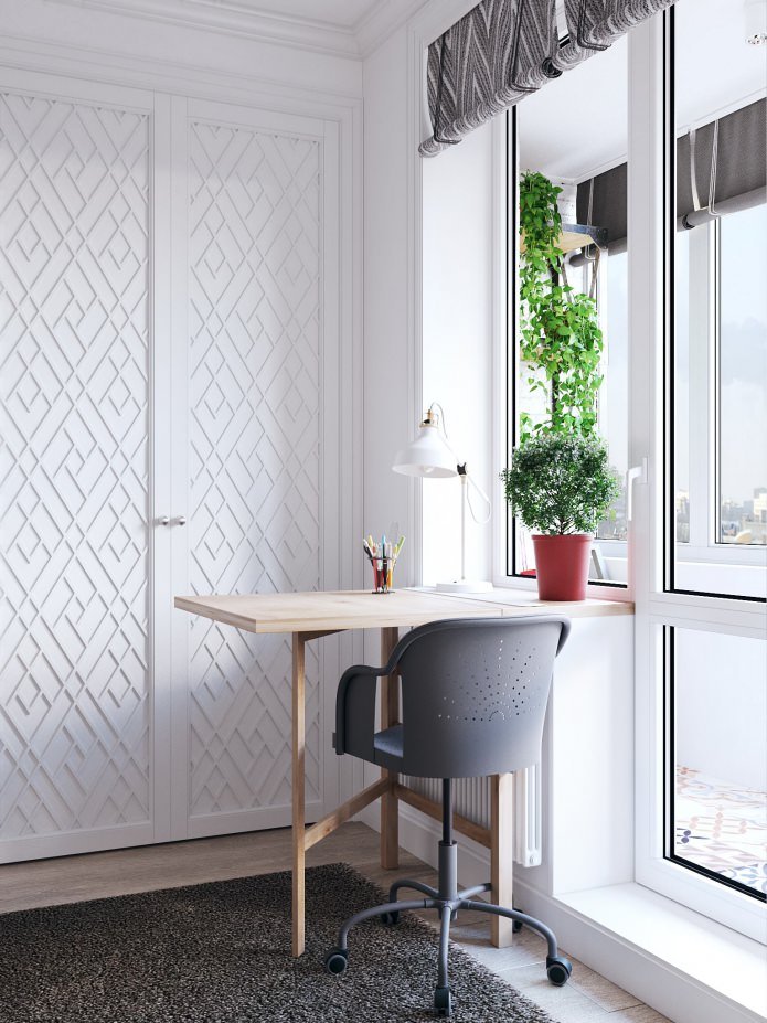 Arbeitsbereich-Interieur in einem 26 qm großen Studio