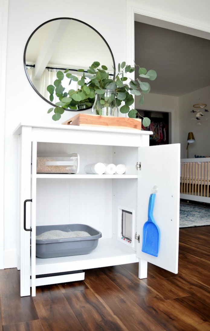 Katzentoilette im Schrank