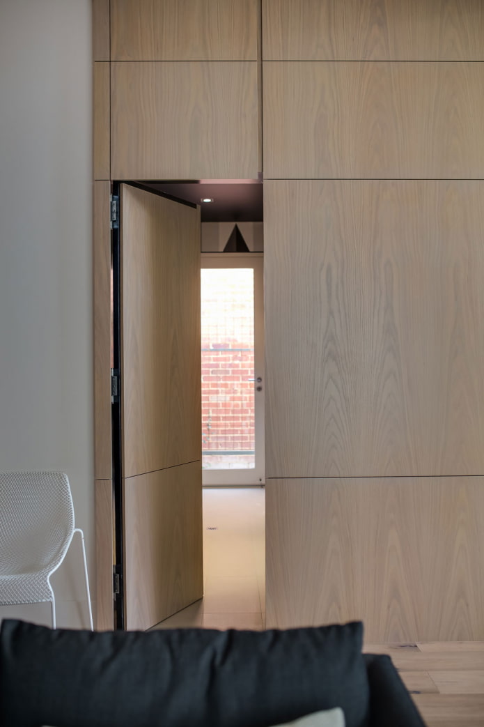 Holztür mit versteckter Tür