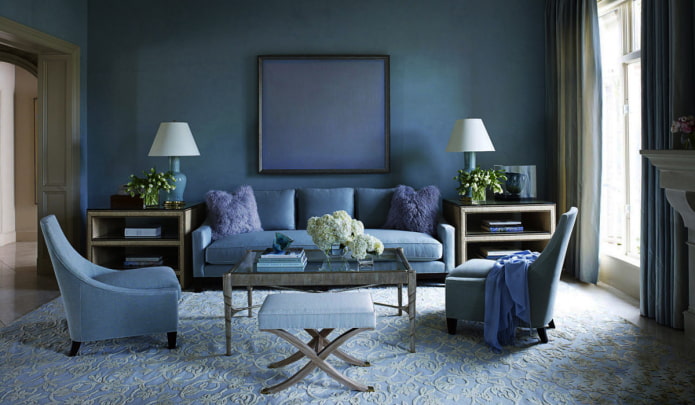 blaues monochromes Interieur