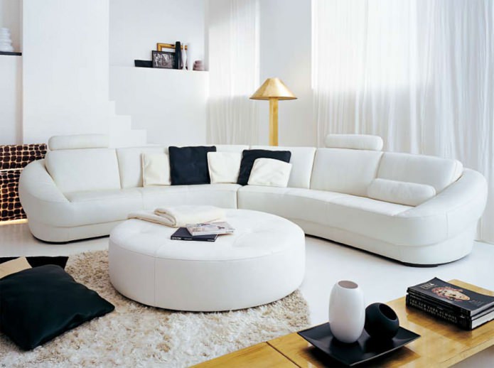 halbrundes Ecksofa fürs Wohnzimmer