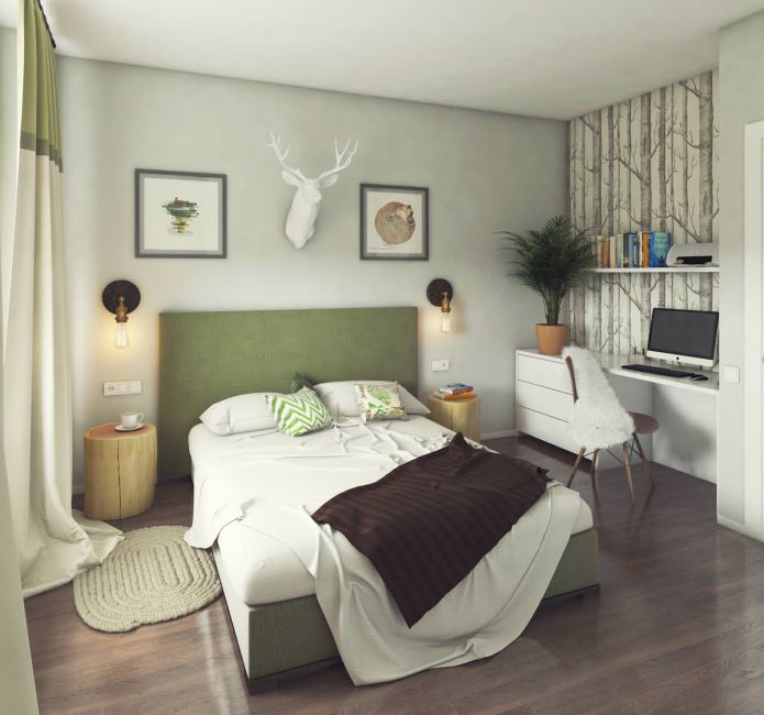 Schlafzimmerdesign 13 qm.