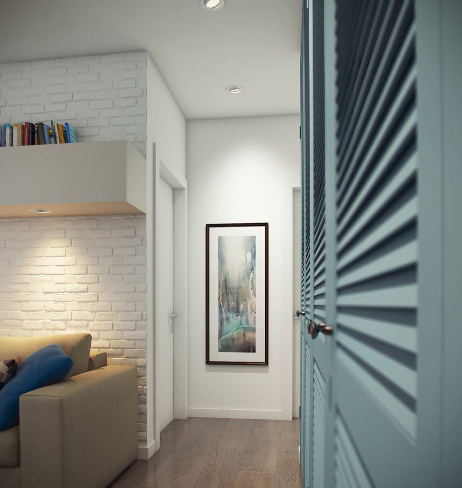 Entwurf einer Zweizimmerwohnung von 52 m².