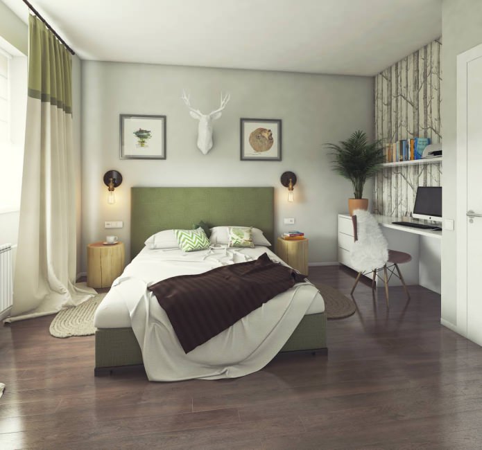 Schlafzimmerdesign 13 qm.